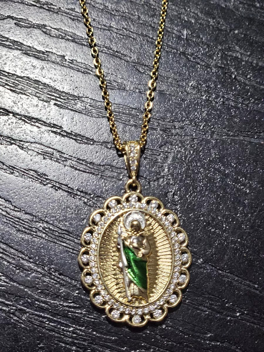 Collar San Judas Tadeo, medalla San Judas Tadeo, chapa de oro 18k