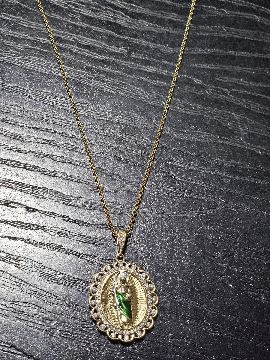 Collar San Judas Tadeo, medalla San Judas Tadeo, chapa de oro 18k