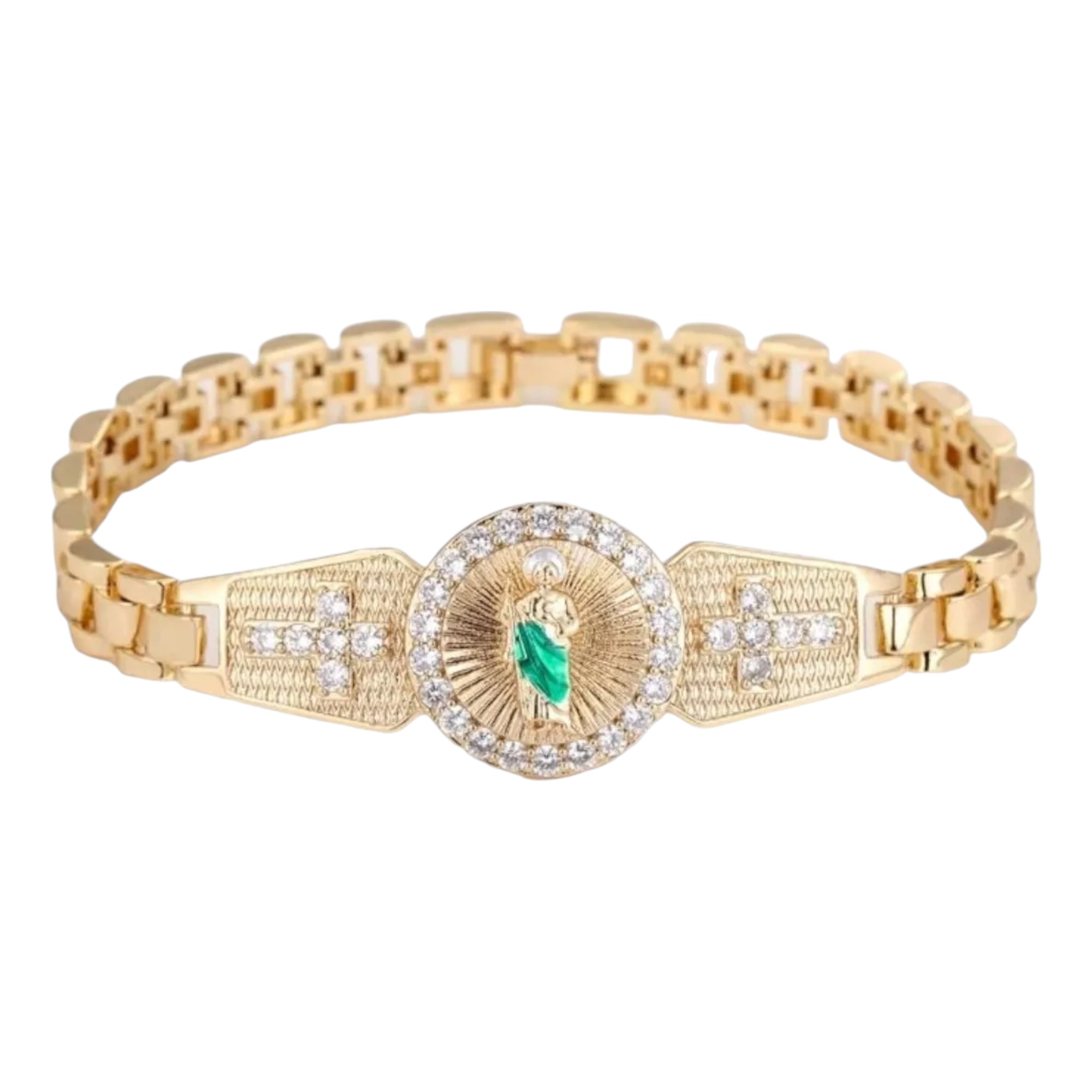 Esclava San Judas Tadeo, pulsera San Judas Tadeo, oro laminado 18k