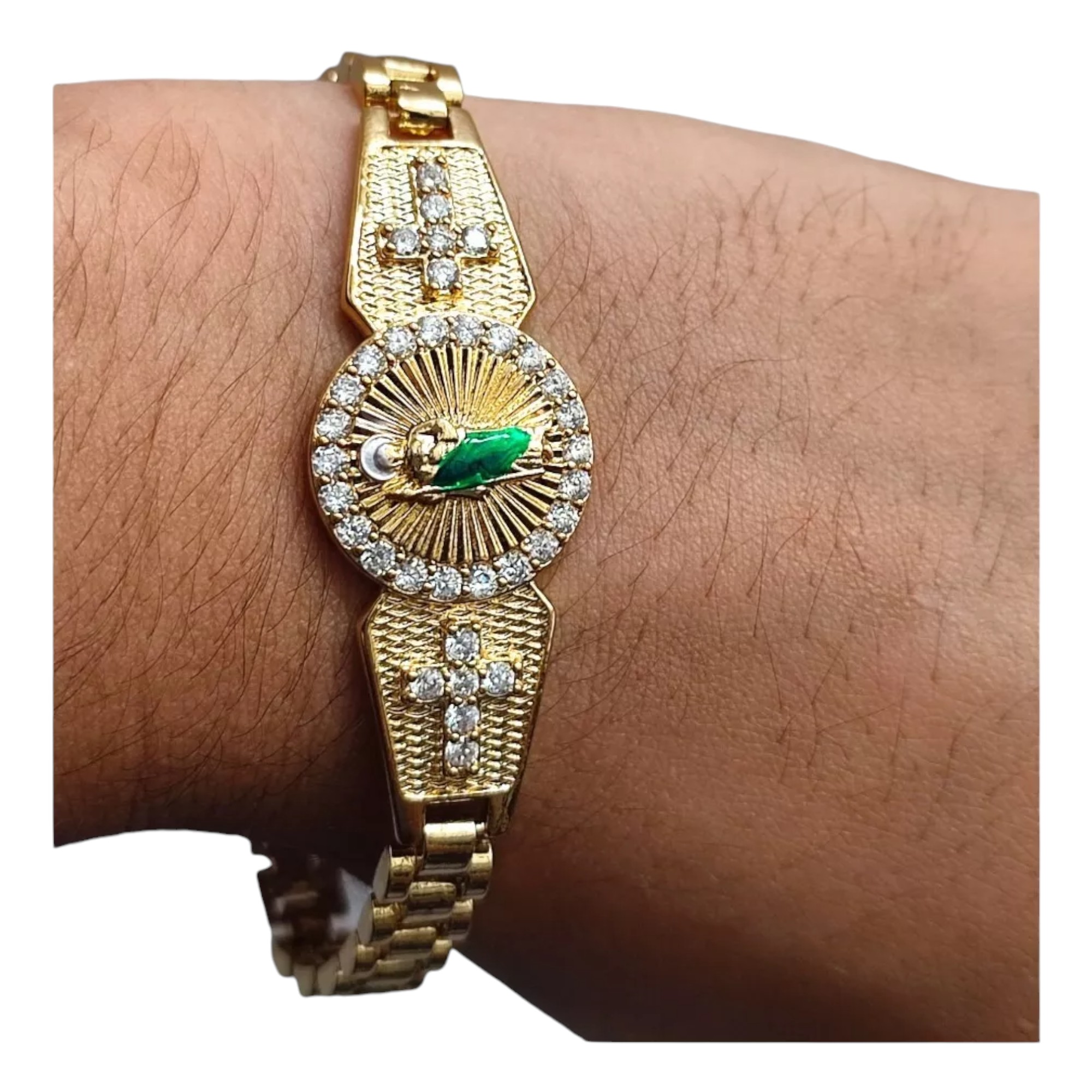 Esclava San Judas Tadeo, pulsera San Judas Tadeo, oro laminado 18k