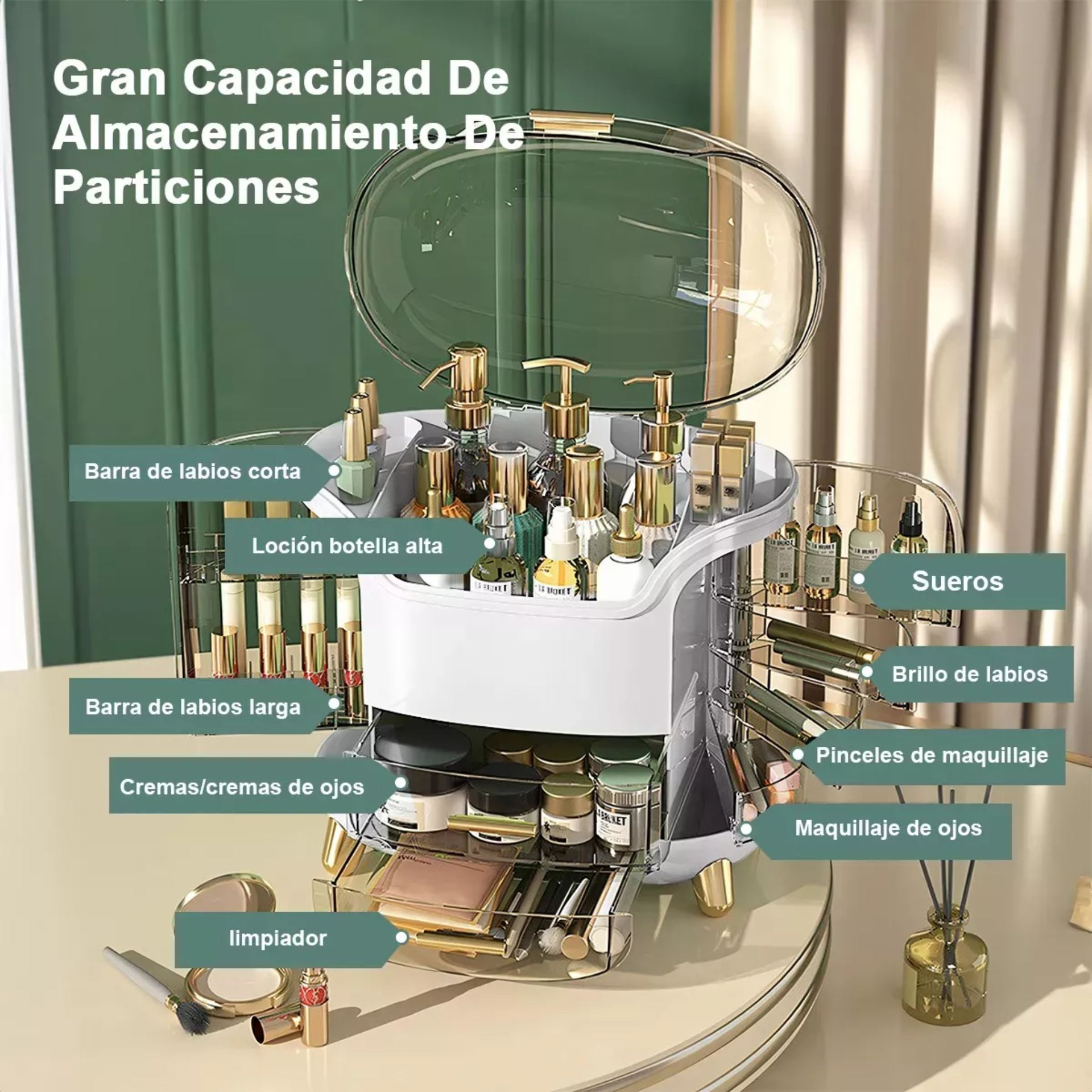 Organizador De Acrilico Maquillaje Almacenamiento Gama Alta