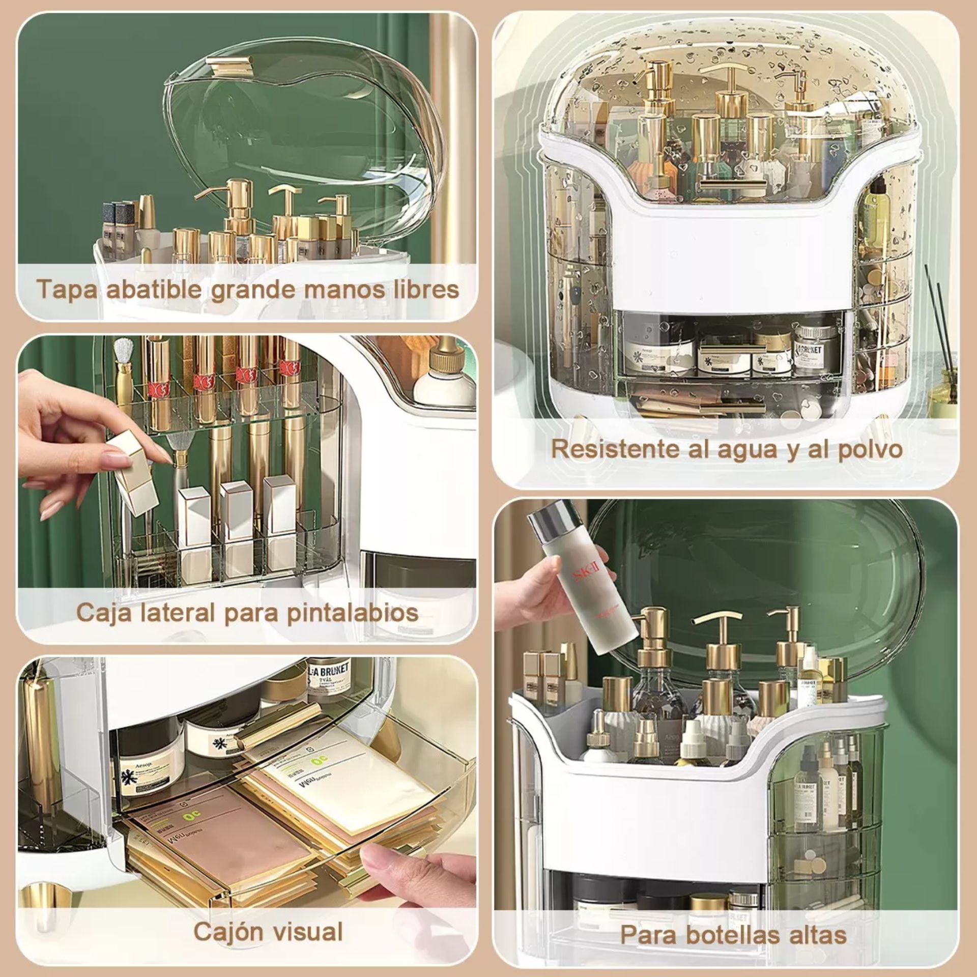 Organizador De Acrilico Maquillaje Almacenamiento Gama Alta