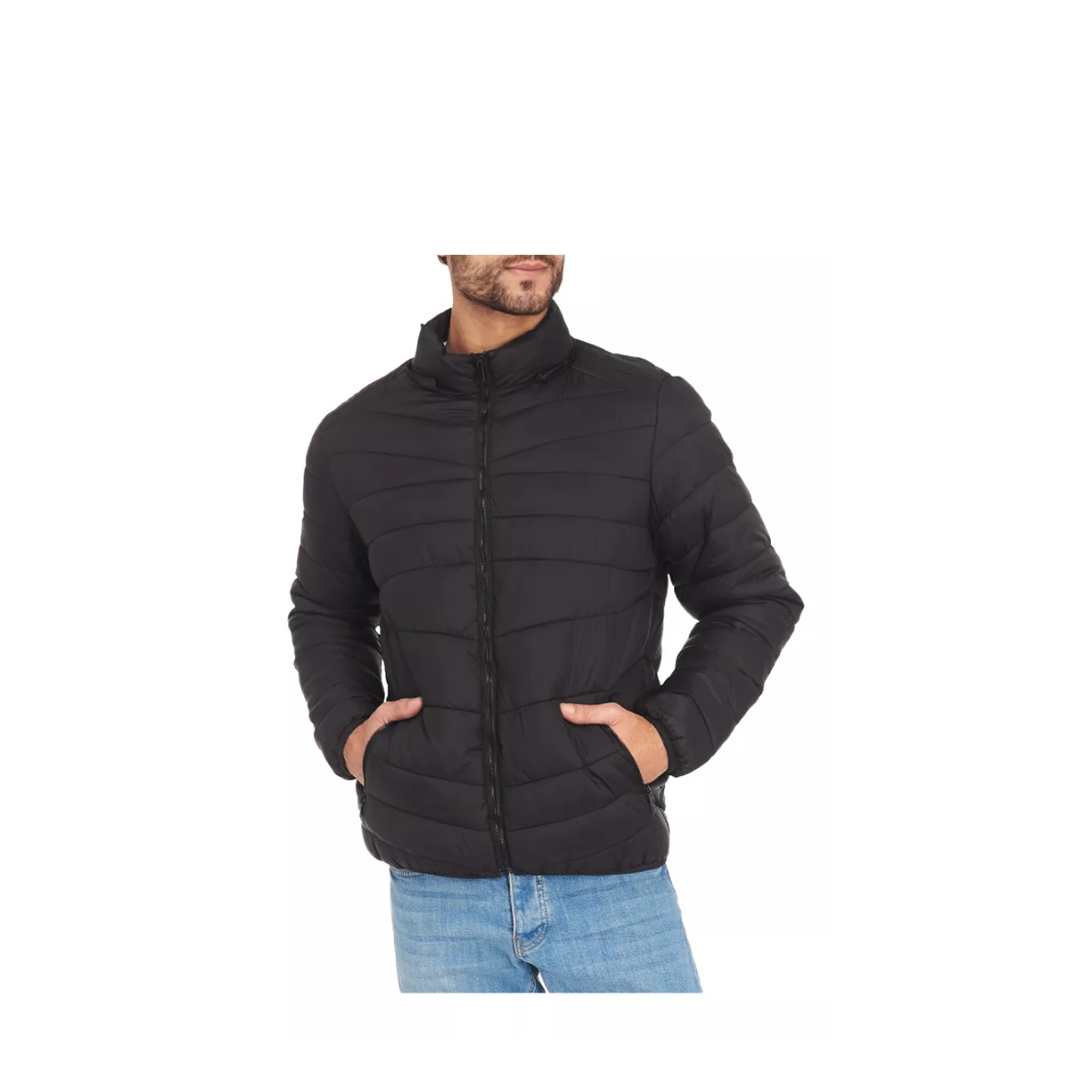 Chamarra Negra Con Capucha para Hombre