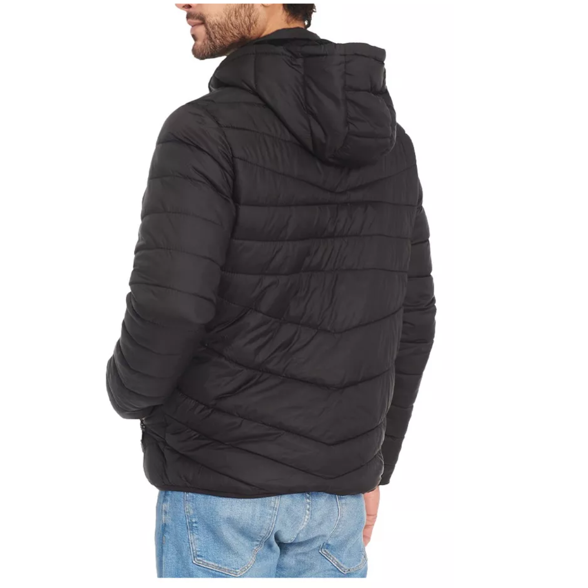 Chamarra Negra Con Capucha para Hombre
