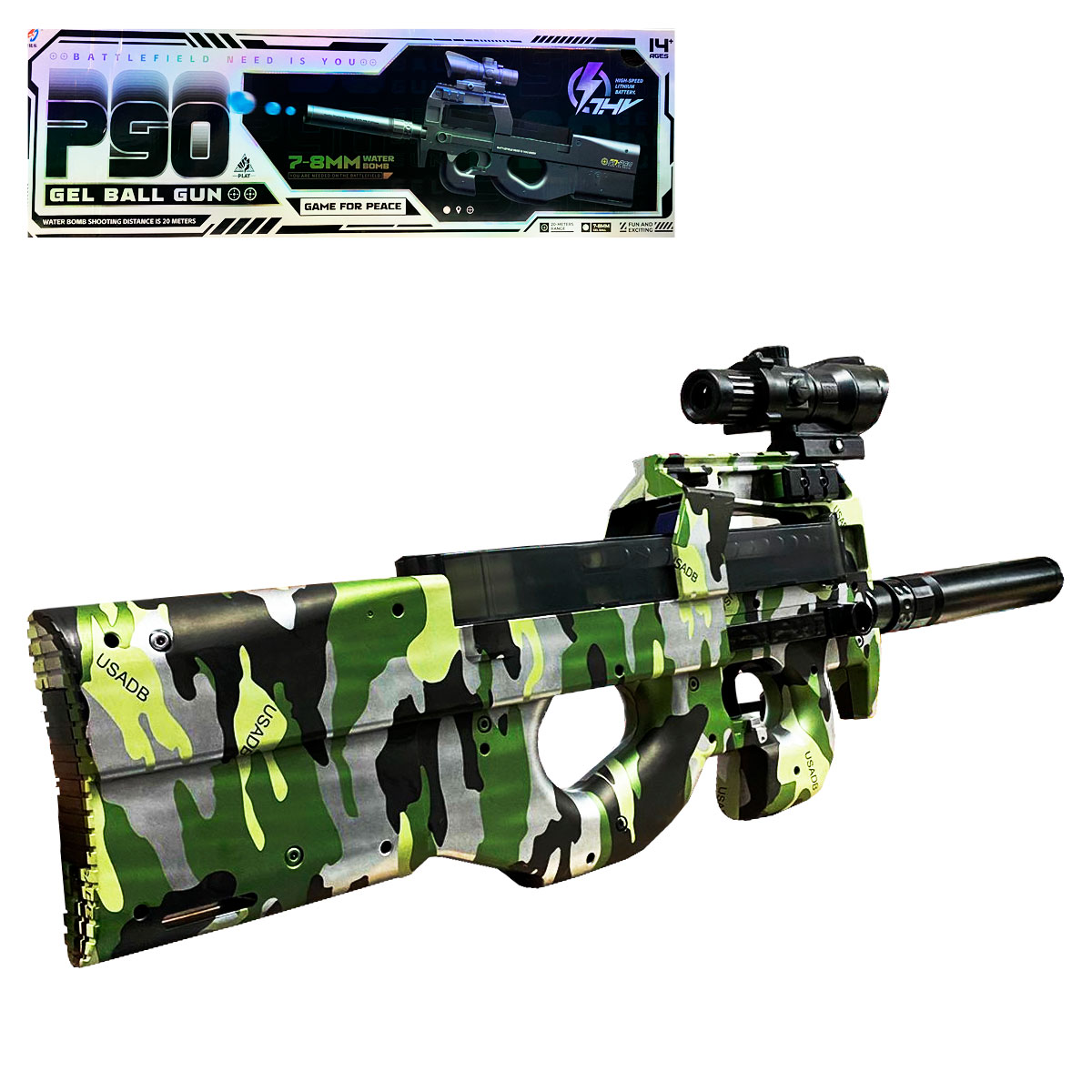 Pistola De Hidrogel Para Niños Le Monde P90 Go Battle 044C-2