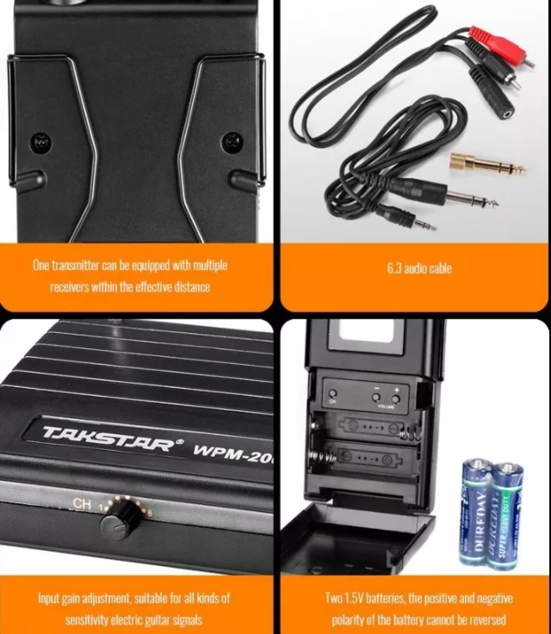 Sistema Takstar Wpm-200 Uhf Audio Inalámbrico Transmisión