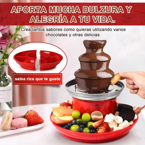 Set De 5 Fuentes De Chocolate Postres Portátil Fiesta 3 Capa