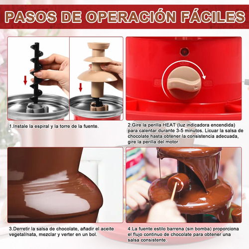 Set De 5 Fuentes De Chocolate Postres Portátil Fiesta 3 Capa