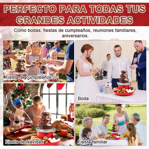 Set De 5 Fuentes De Chocolate Postres Portátil Fiesta 3 Capa