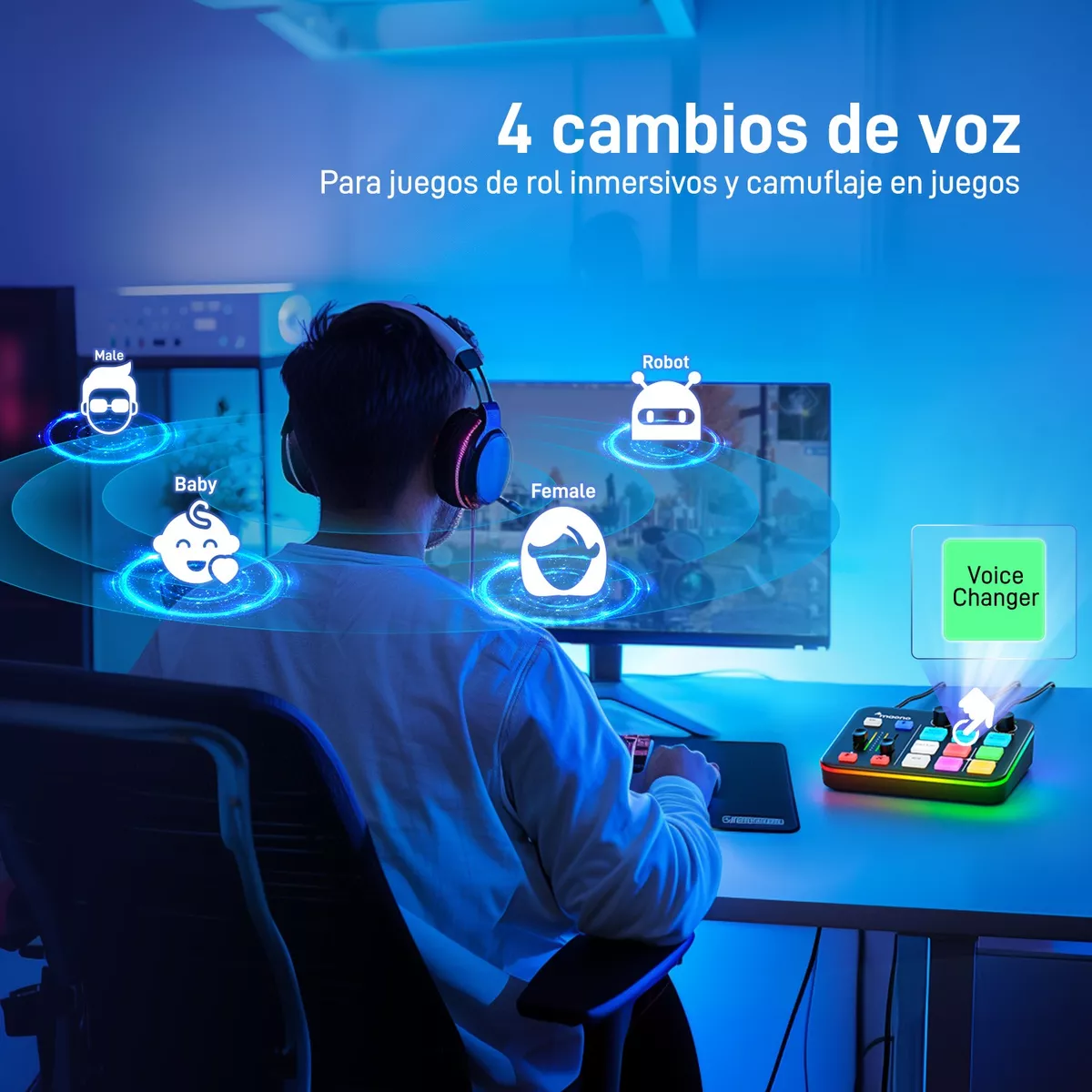 Maono Mezclador Interfaz Audio Para Gamer Stream, G1 Neo