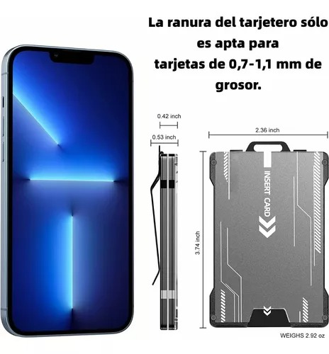 Cartera De Hombre Tarjetero Metálico De Aluminio Rfid