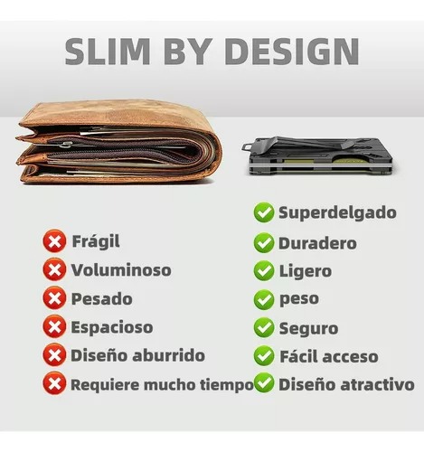 Cartera De Hombre Tarjetero Metálico De Aluminio Rfid