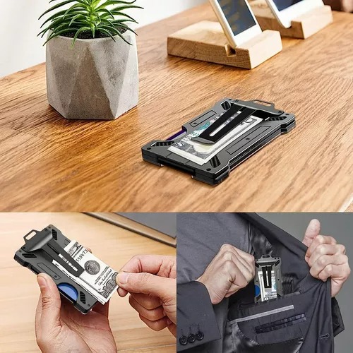 Cartera De Hombre Tarjetero Metálico De Aluminio Rfid