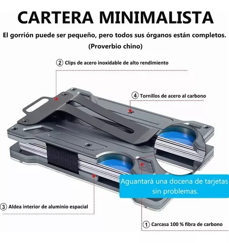 Cartera De Hombre Tarjetero Metálico De Aluminio Rfid