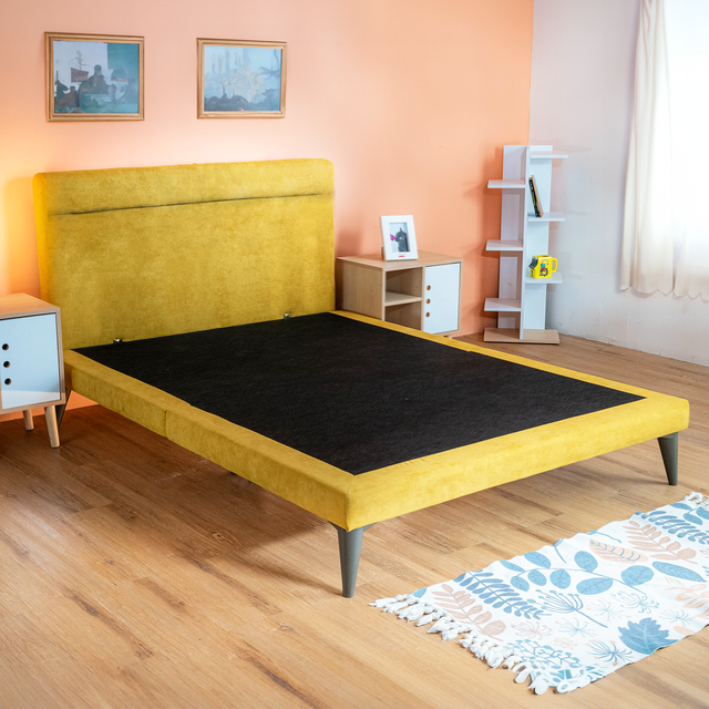 Cama Individual con Cabecera Roomi Danita Color Mostaza