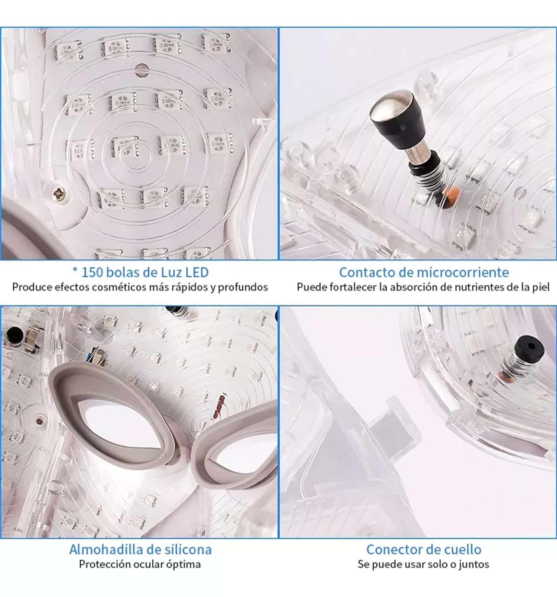7 Colores Máscara De Terapia Facial Cosmético Con Luz Led