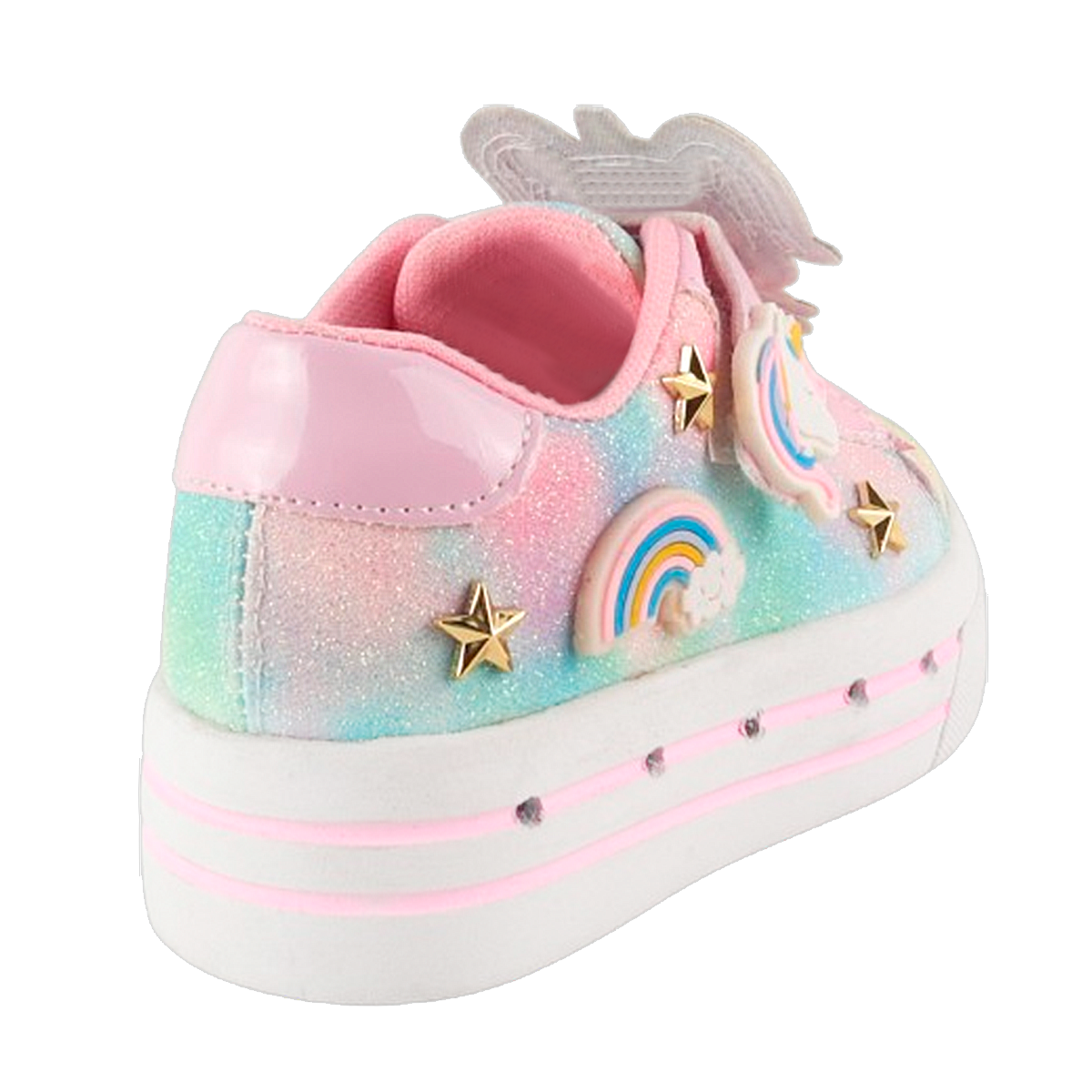 Tenis Niña Muñeca Lol Unicornio Arcoiris Luces Leds 410-RE