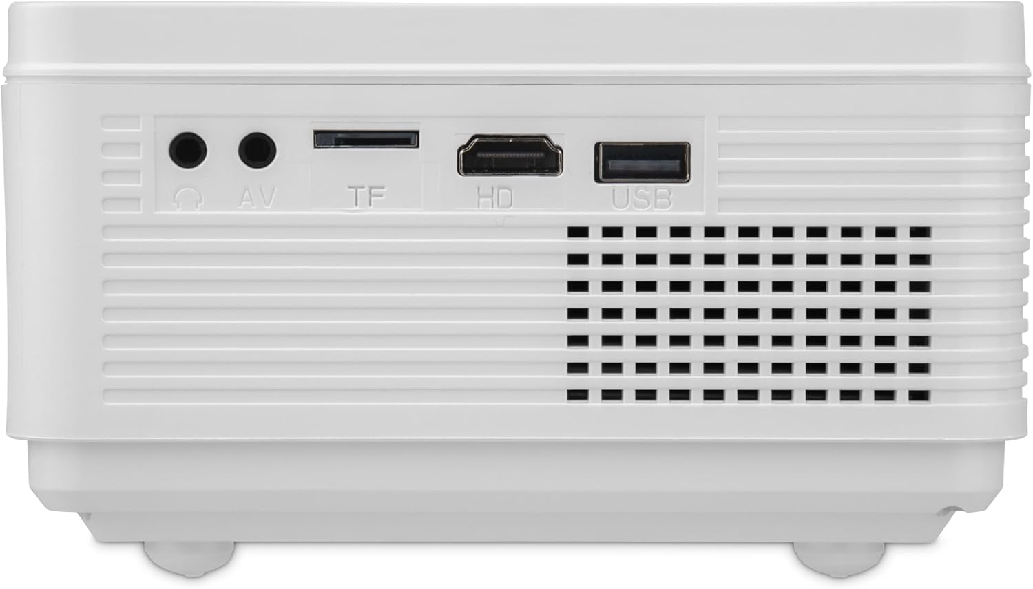 Qian Proyector Nativo 1280 * 720, Brillo de 200 lúmenes ANSI con 50,000 Horas de Vida, 35 a 150 Pulgadas Compatible con TV Stick, Chromecast, Roku, DVD, laptops, X-Box, PS5