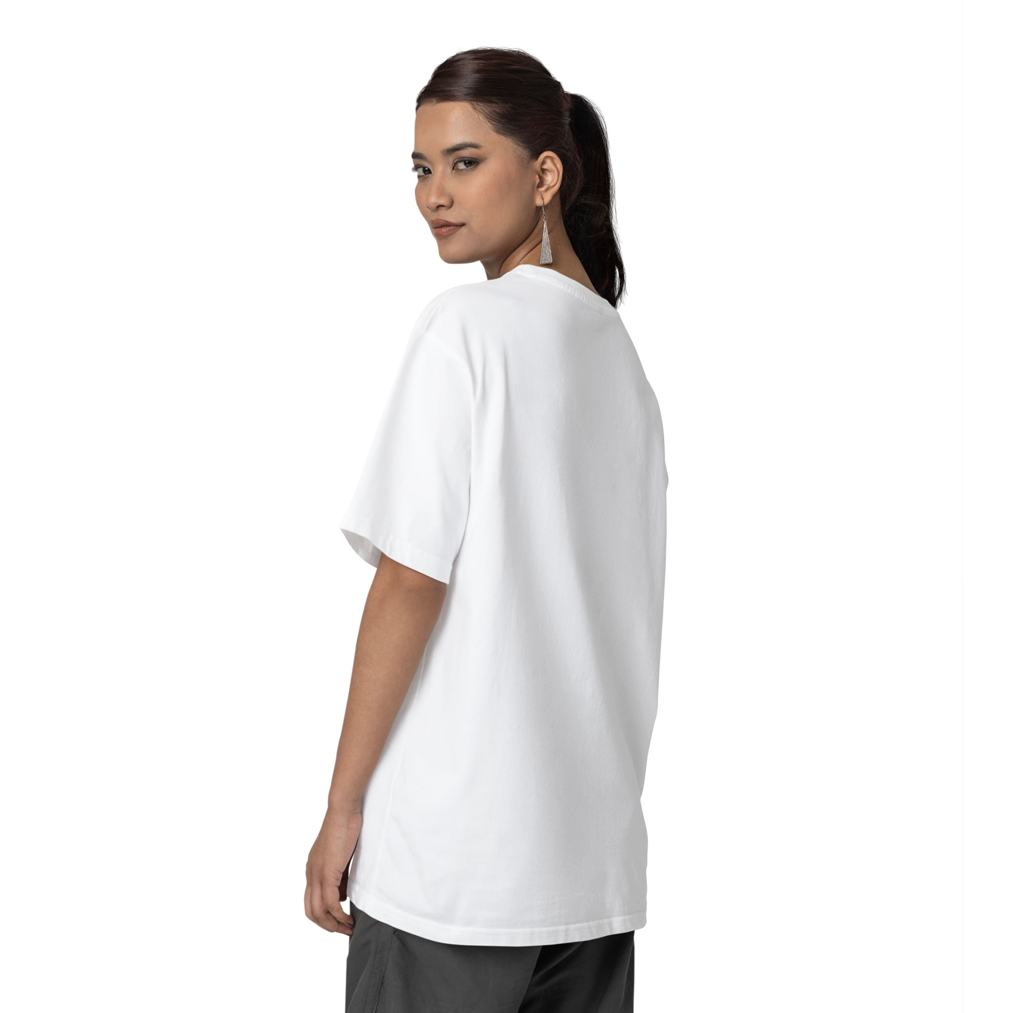 Playera Oversize de Manga Corta Unisex con Diseño de Papel Picado Blanca Cómoda y de Alta Calidad