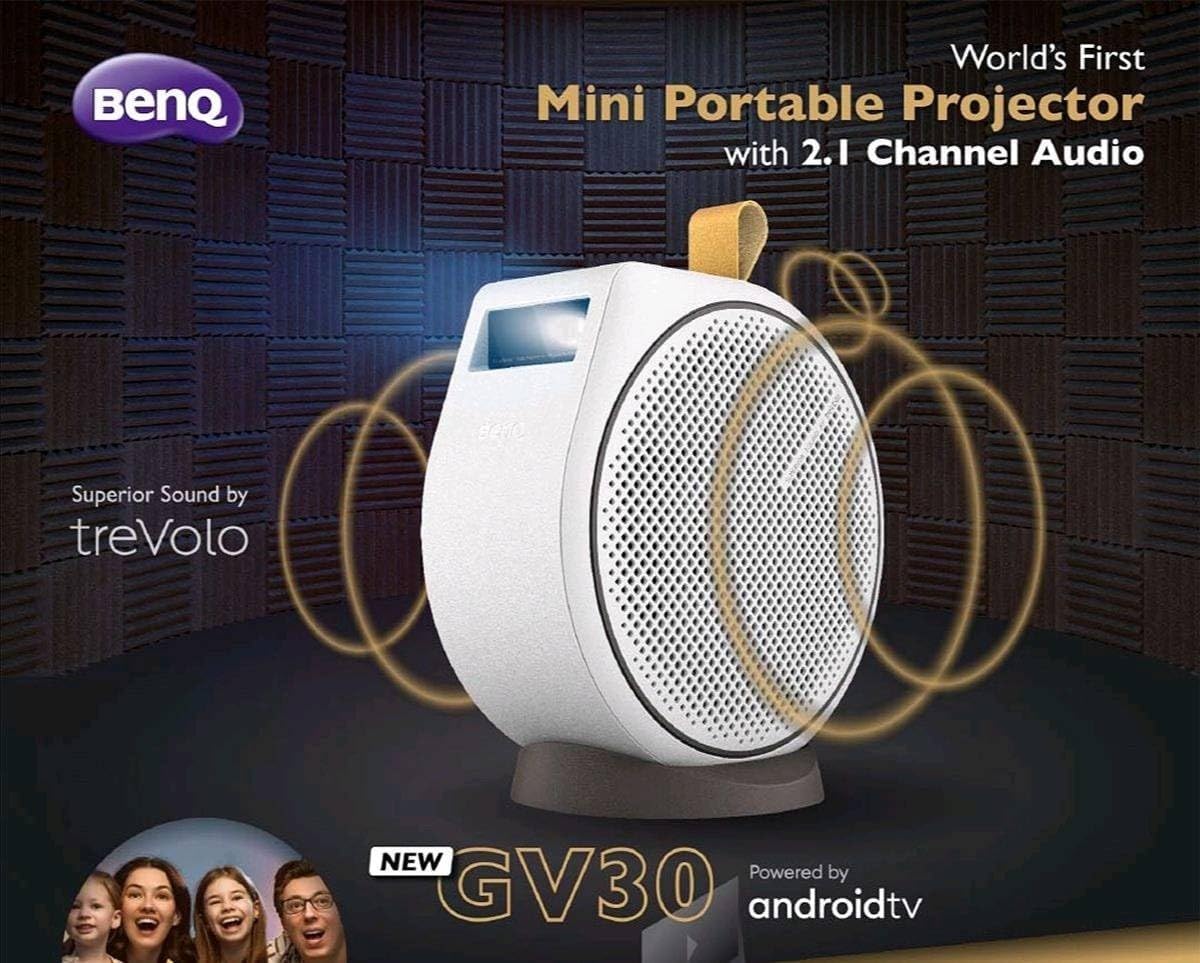 BenQ Proyector LED Cine en Casa GV30 HD (1280x720) Inalámbrico, Portable, Bluetooth