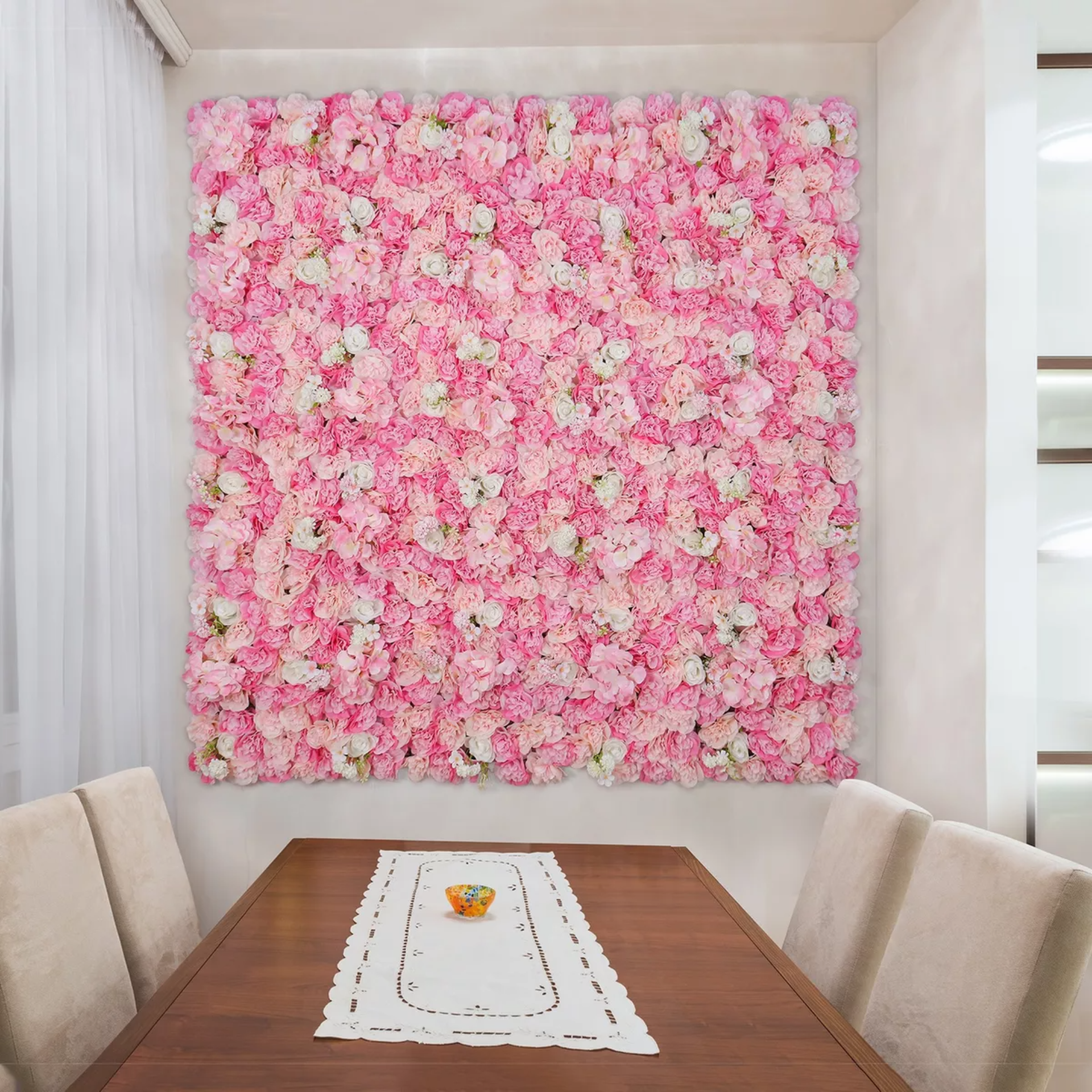 Panel Flores Rosas Artificiales Hogar Decoraciones 12pcs