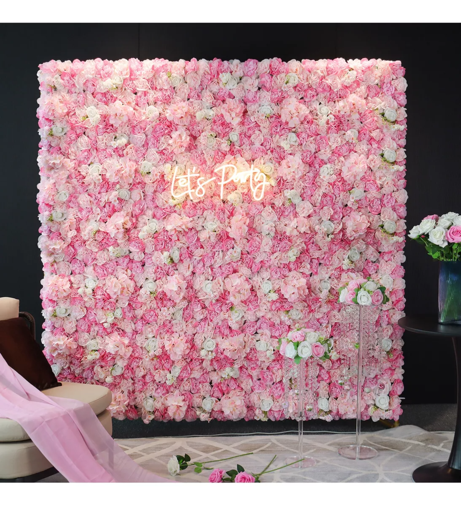 Panel Flores Rosas Artificiales Hogar Decoraciones 12pcs