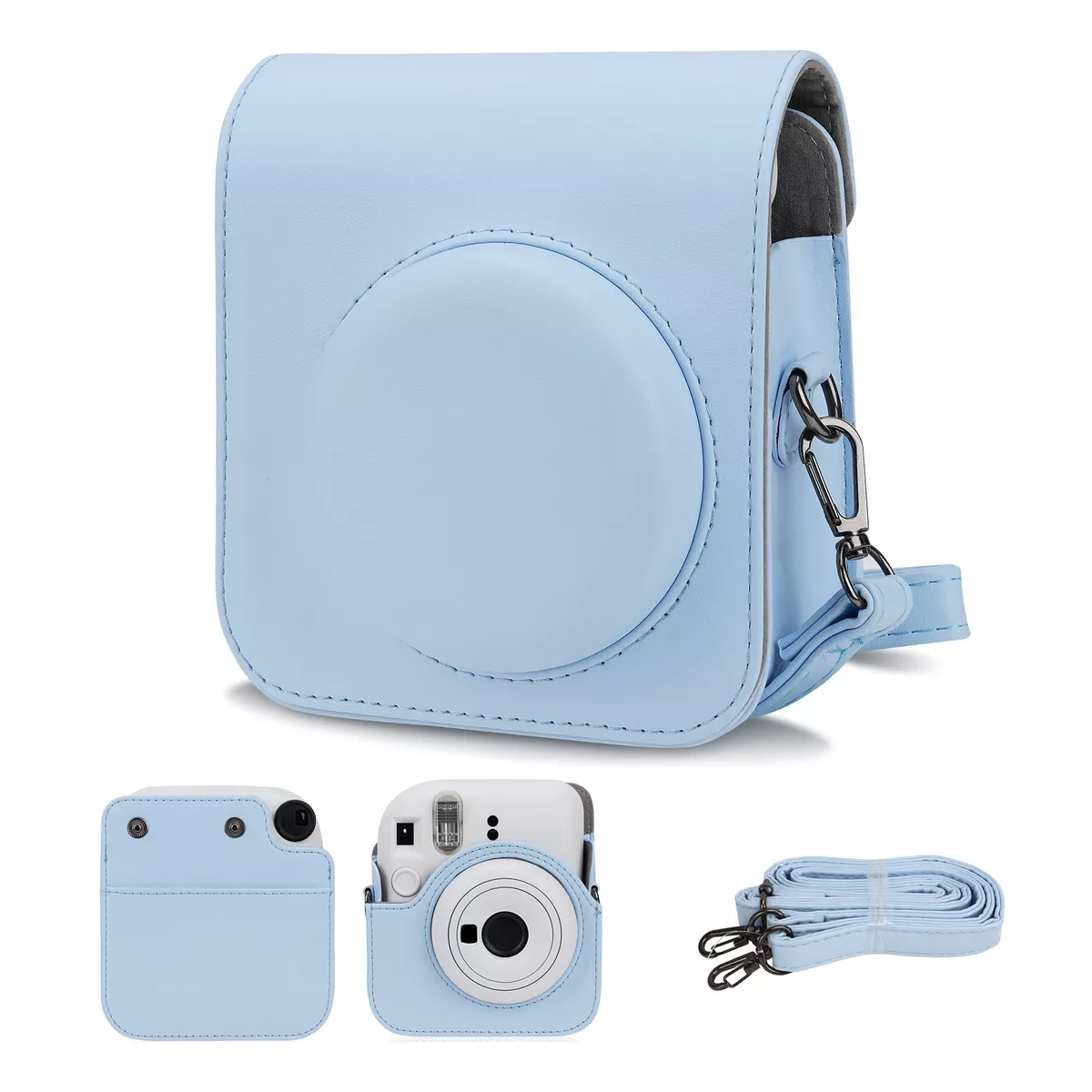 Funda Para Instax Mini 11/12 Vinil Estuche Cámara Azul