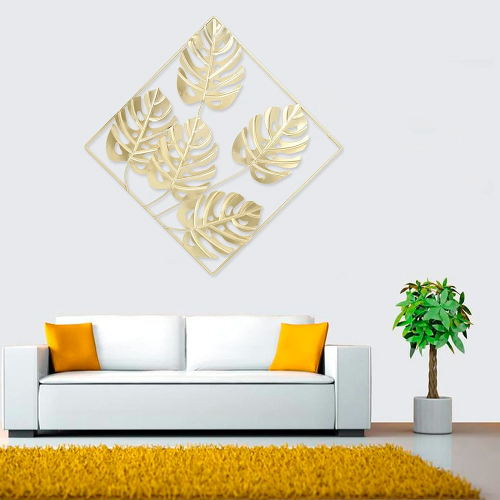 Cuadro De Metal Ilios Innova Decorativo Color Dorado