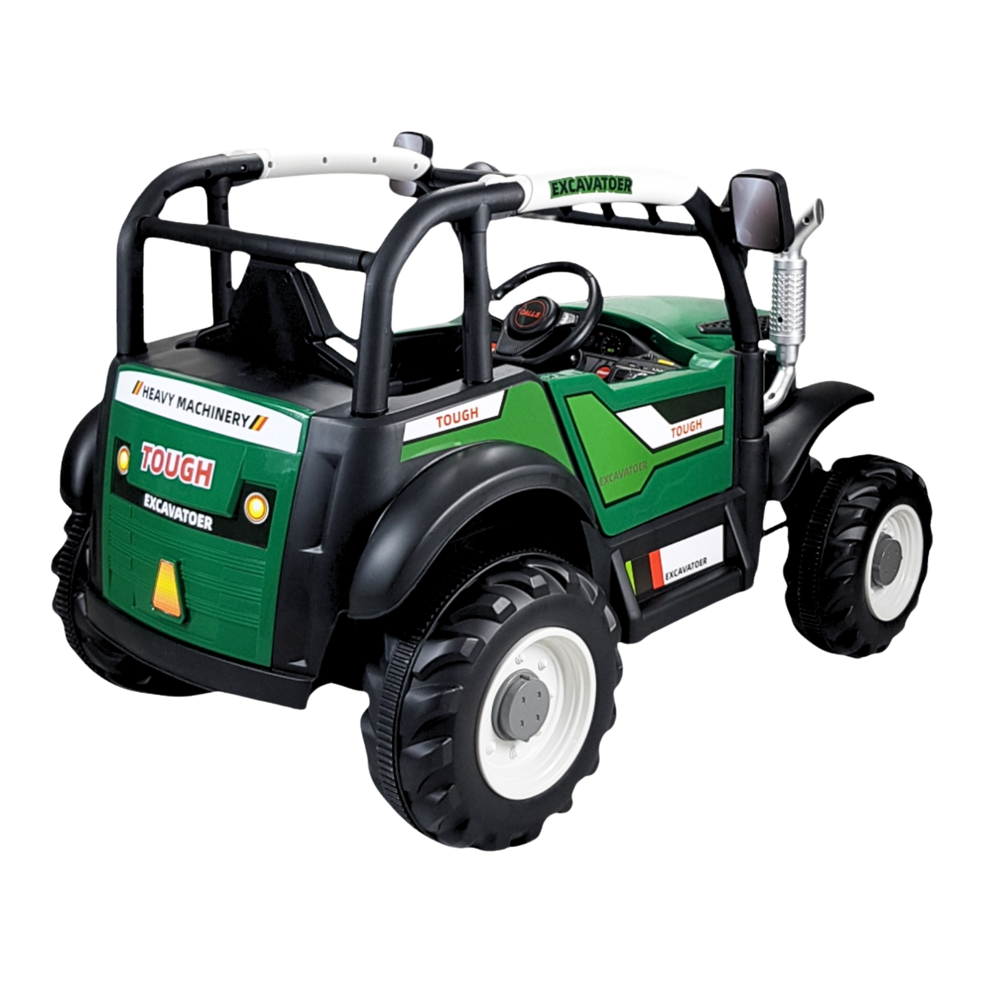 Tractor Montable Electrico para Niños con Control Remoto Luz Led 12v- Verde
