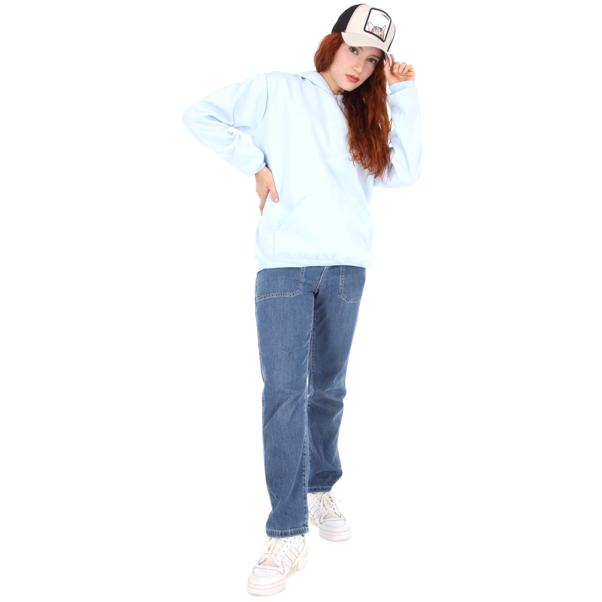 Sudadera Con Capucha Color Azul Cielo Para Mujer CHB Chili Beans Clothing Co.
