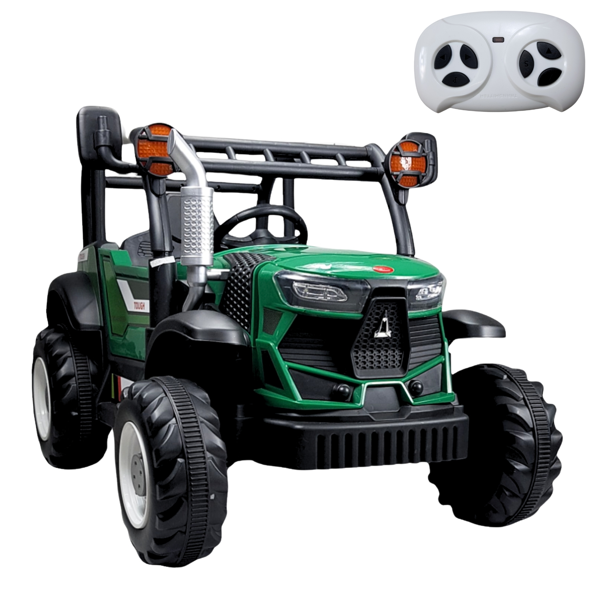 Tractor Montable Electrico para Niños con Control Remoto Luz Led 12v- Verde
