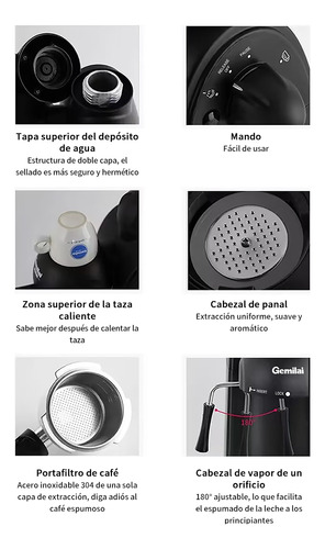 Gemilai Crm2008 Color Negro 120V Espresso
