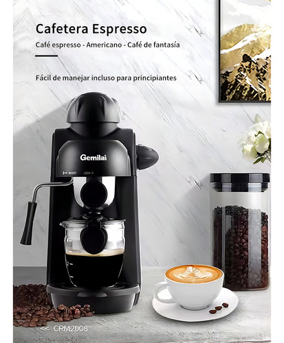 Gemilai Crm2008 Color Negro 120V Espresso