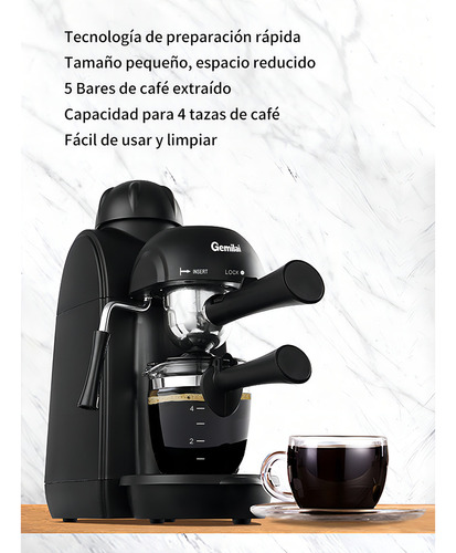 Gemilai Crm2008 Color Negro 120V Espresso