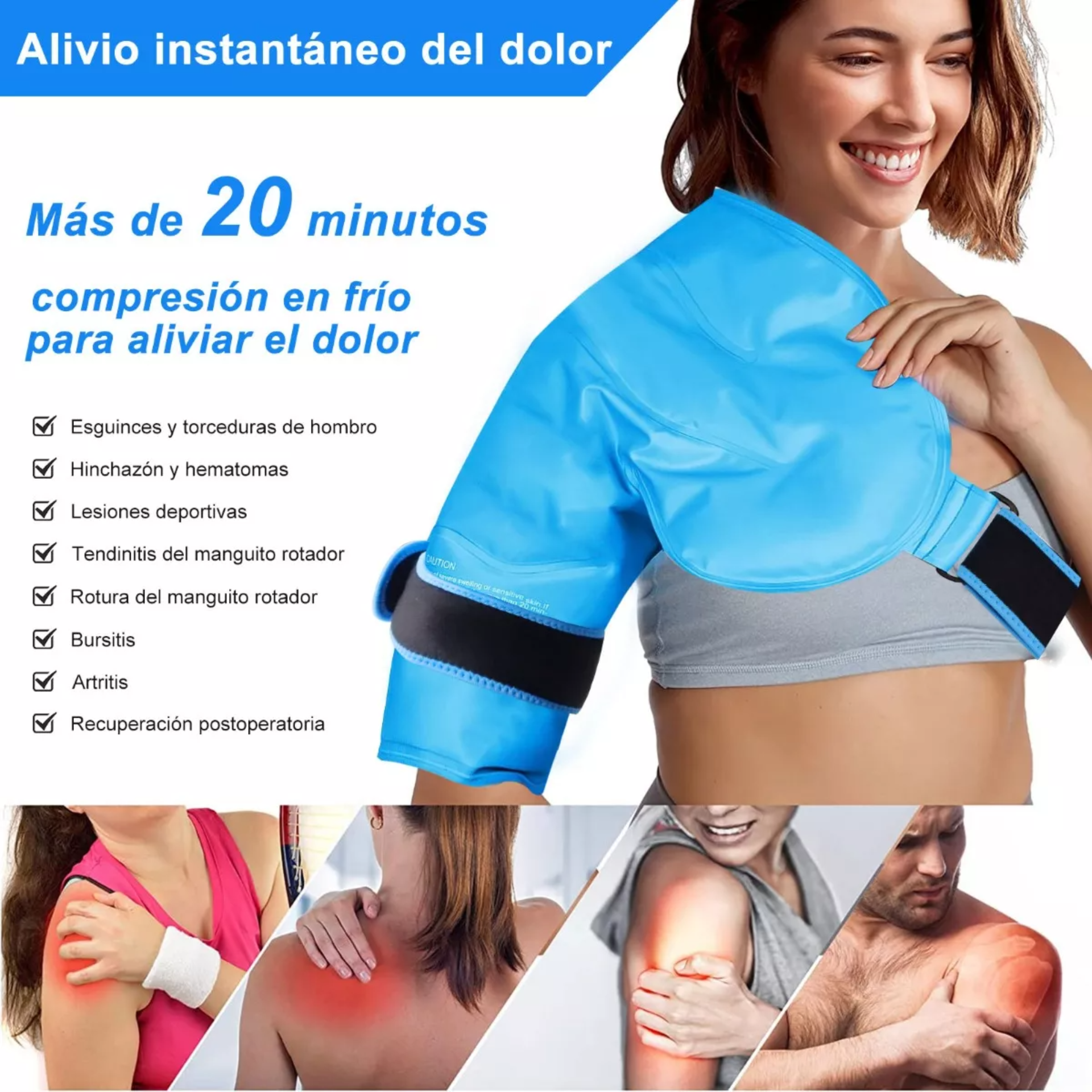 Compresa De Gel Frio Calor Para Aliviar El Dolor De Hombro