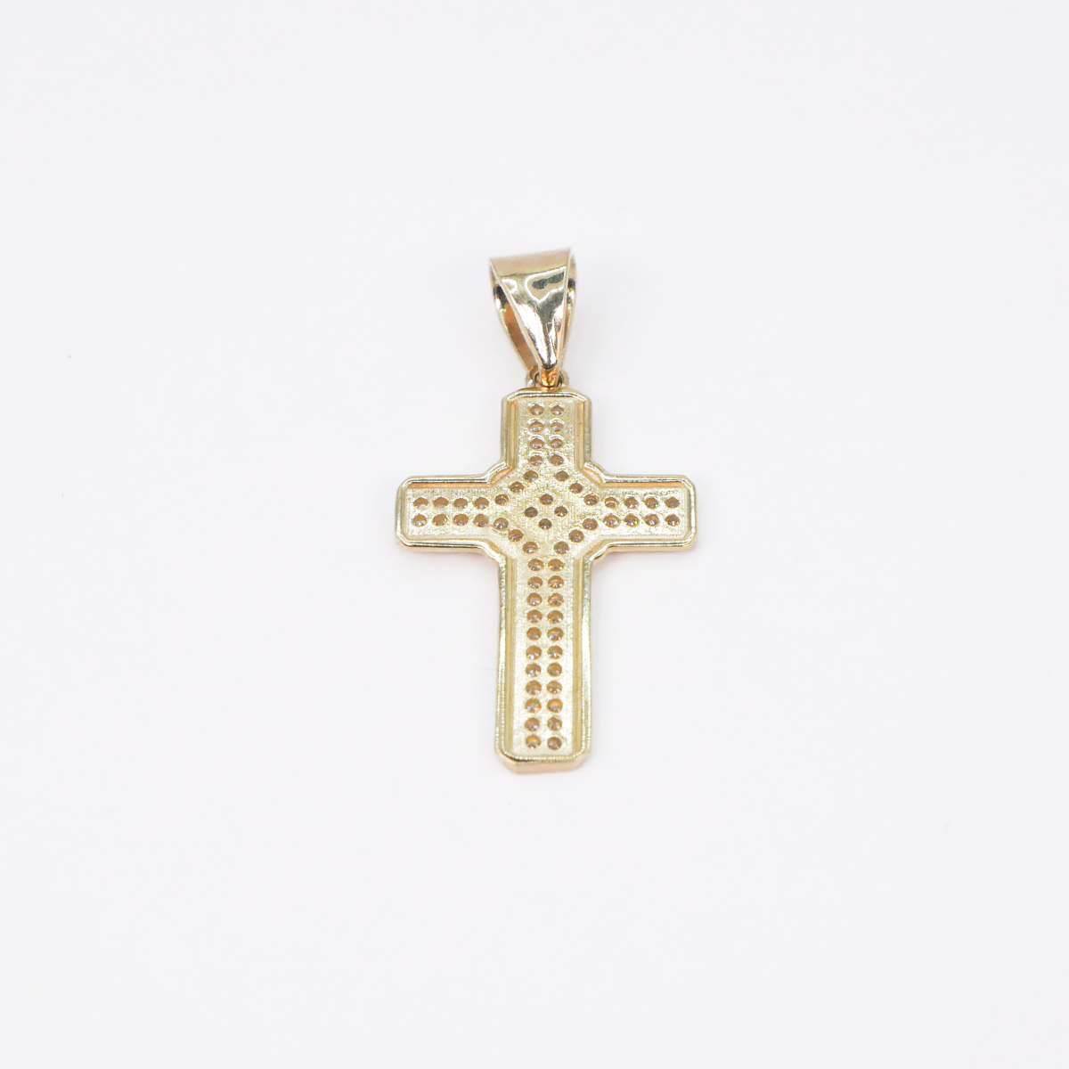Dije cruz oro 10k piedra zirconia 