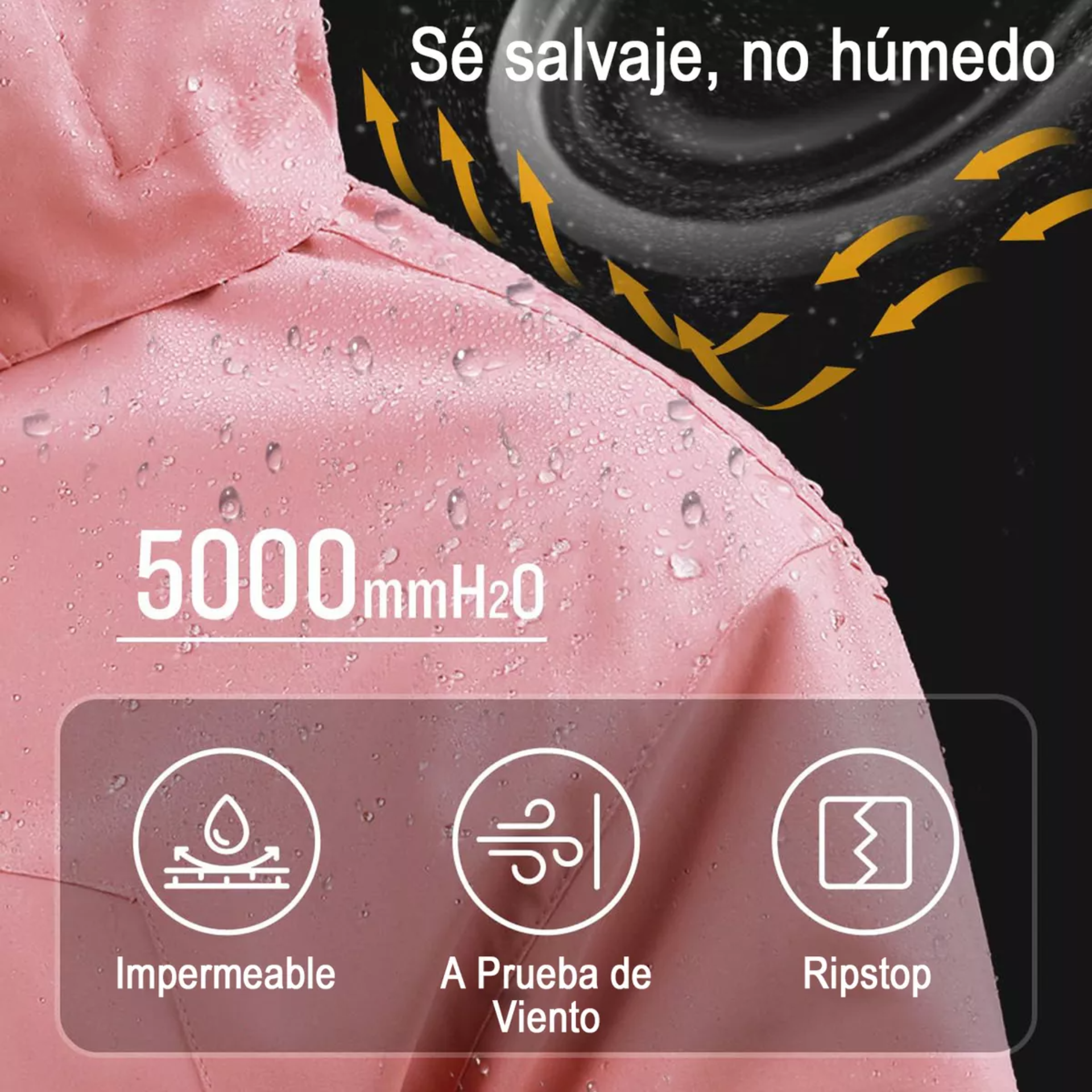 Chamarras Mujer Impermeable Transpirable Gorro Removible