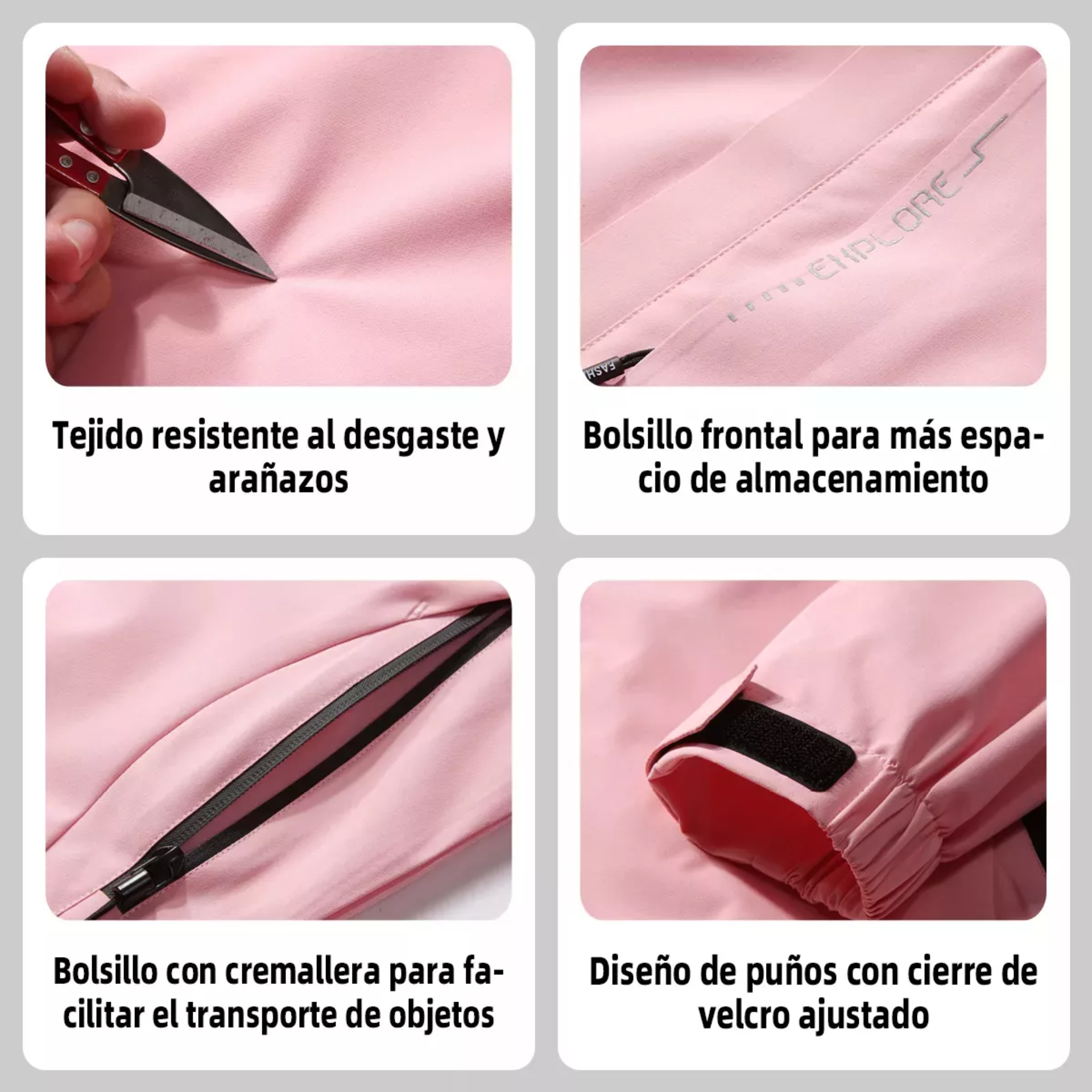 Chamarras Mujer Impermeable Transpirable Gorro Removible