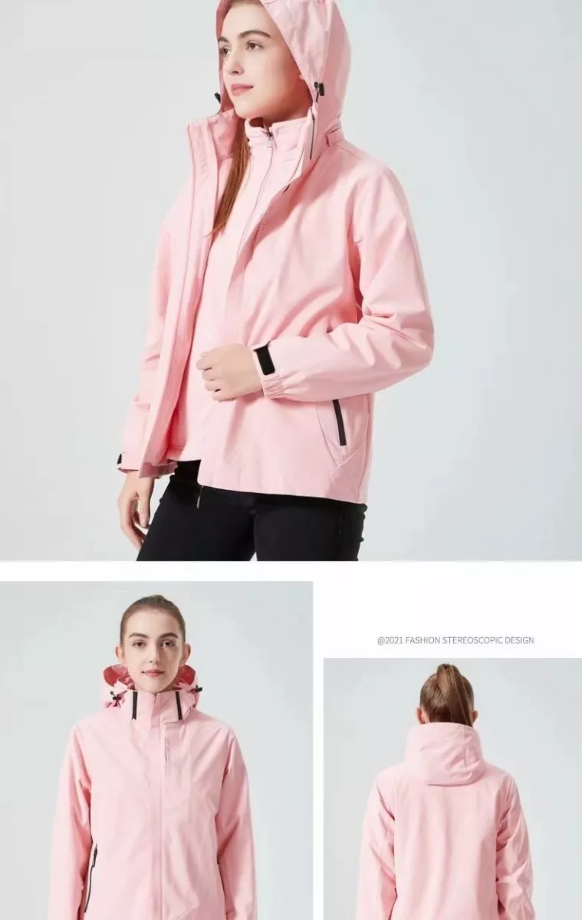 Chamarras Mujer Impermeable Transpirable Gorro Removible