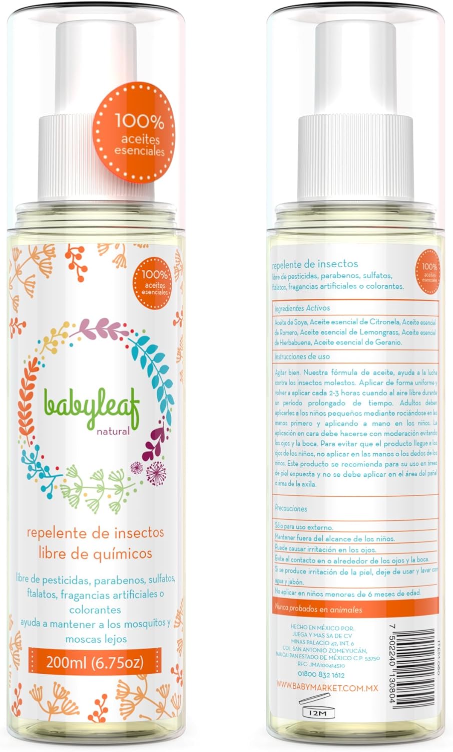 Repelente de Mosquitos e Insectos en Spray – Hecho con Aceites Esenciales – Naturalmente Seguro