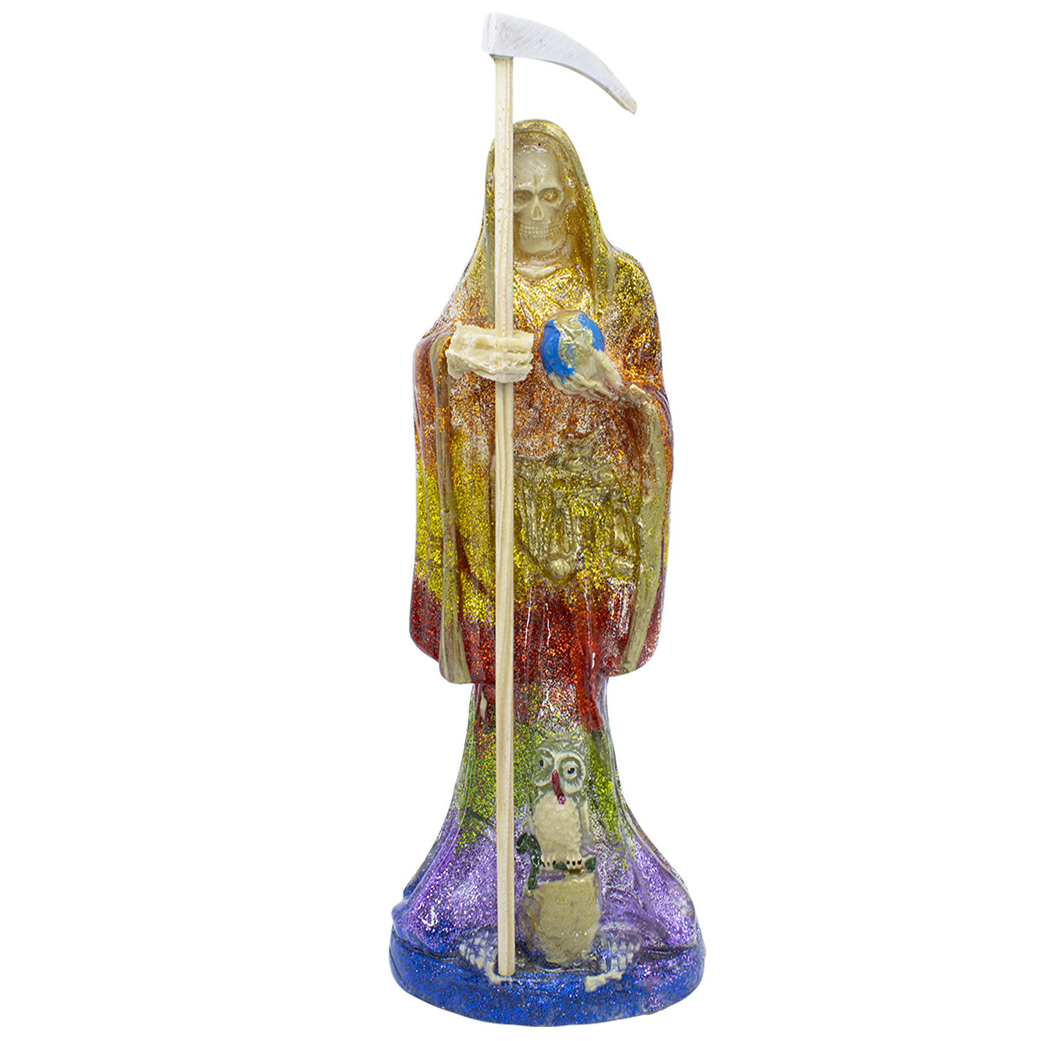 Santa Muerte 7 Potencias Glitter 30cm + Biblia