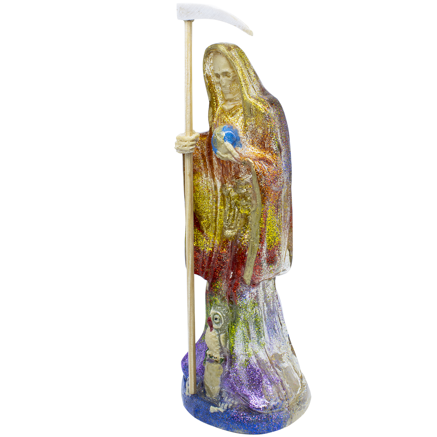 Santa Muerte 7 Potencias Glitter 30cm + Biblia