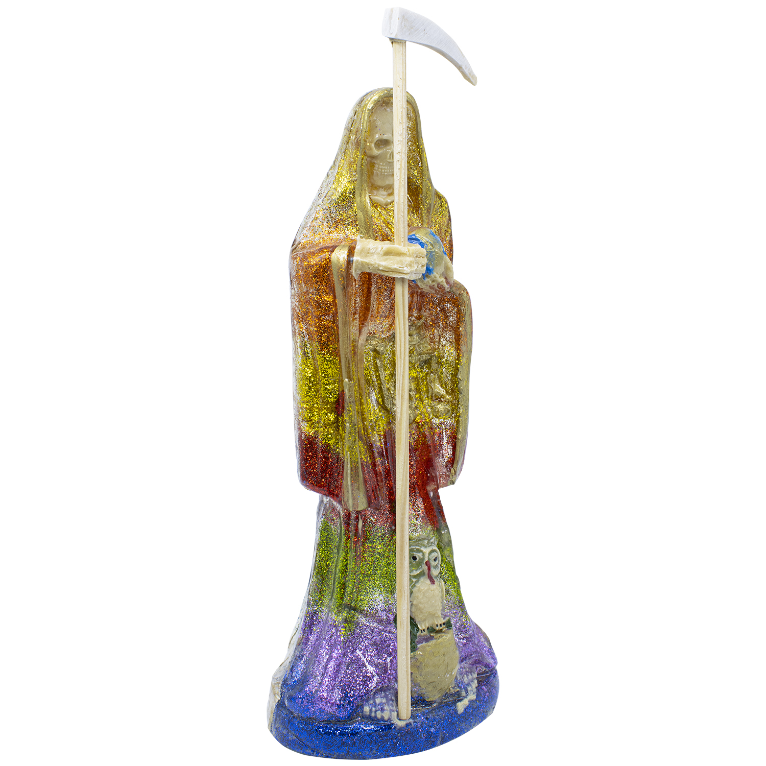 Santa Muerte 7 Potencias Glitter 30cm + Biblia