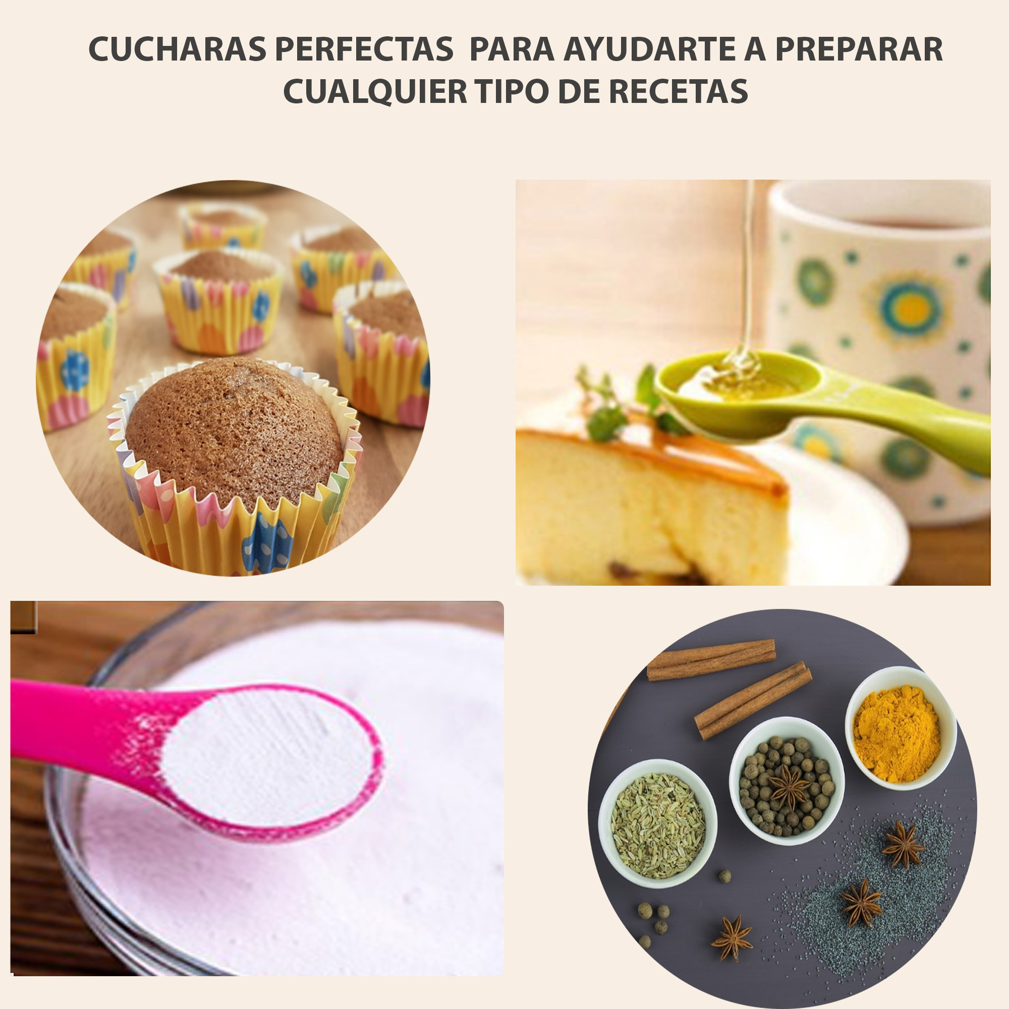 Set de 7 Recipientes Herméticos para Almacenar Alimentos con Etiquetas Personalizables y Cucharas Medidoras.