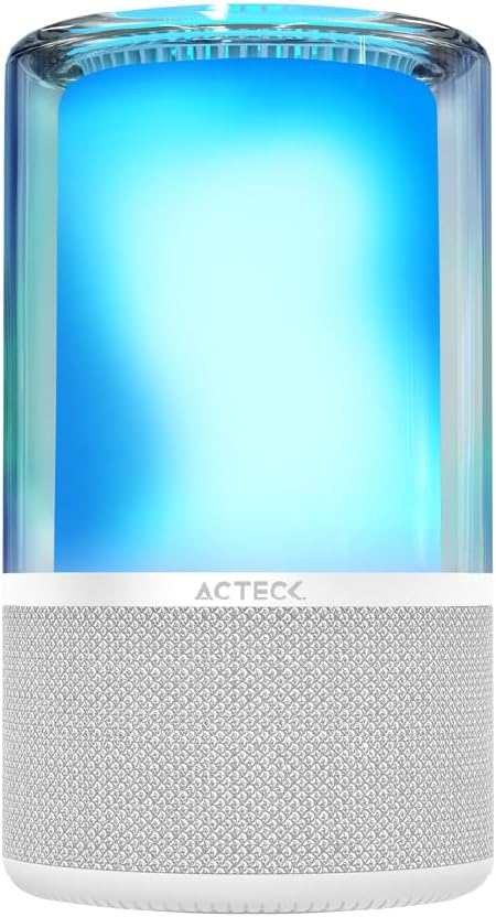 BOCINA ACTECK GLEE PURE AP70 BLANCO BLUETOOTH 5.2 3.5MM USB-C ILUMINACION LED ELITE SERIES AC-936392