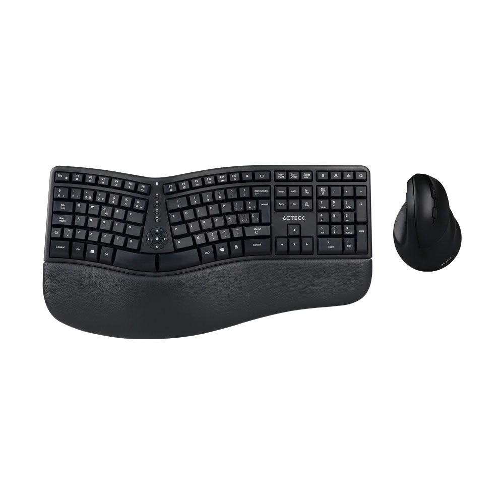 Acteck Kit Teclado y Mouse VIRTUOS Fitt MK770 Inalambrico USB-C Negro