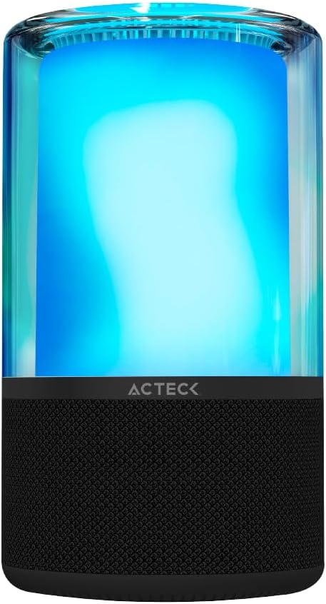 BOCINA ACTECK GLEE PURE AP70 NEGRO BLUETOOTH 5.2 3.5MM USB-C ILUMINACION LED ELITE SERIES AC-936385