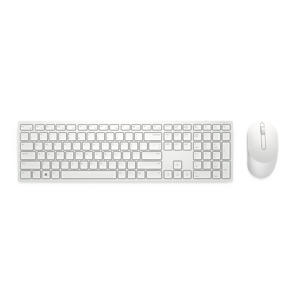 Kit de Teclado y Mouse Dell KM5221W, Inalámbrico, USB, Blanco (Español).