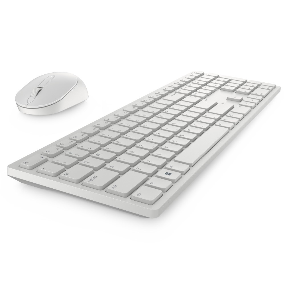 Kit de Teclado y Mouse Dell KM5221W, Inalámbrico, USB, Blanco (Español).