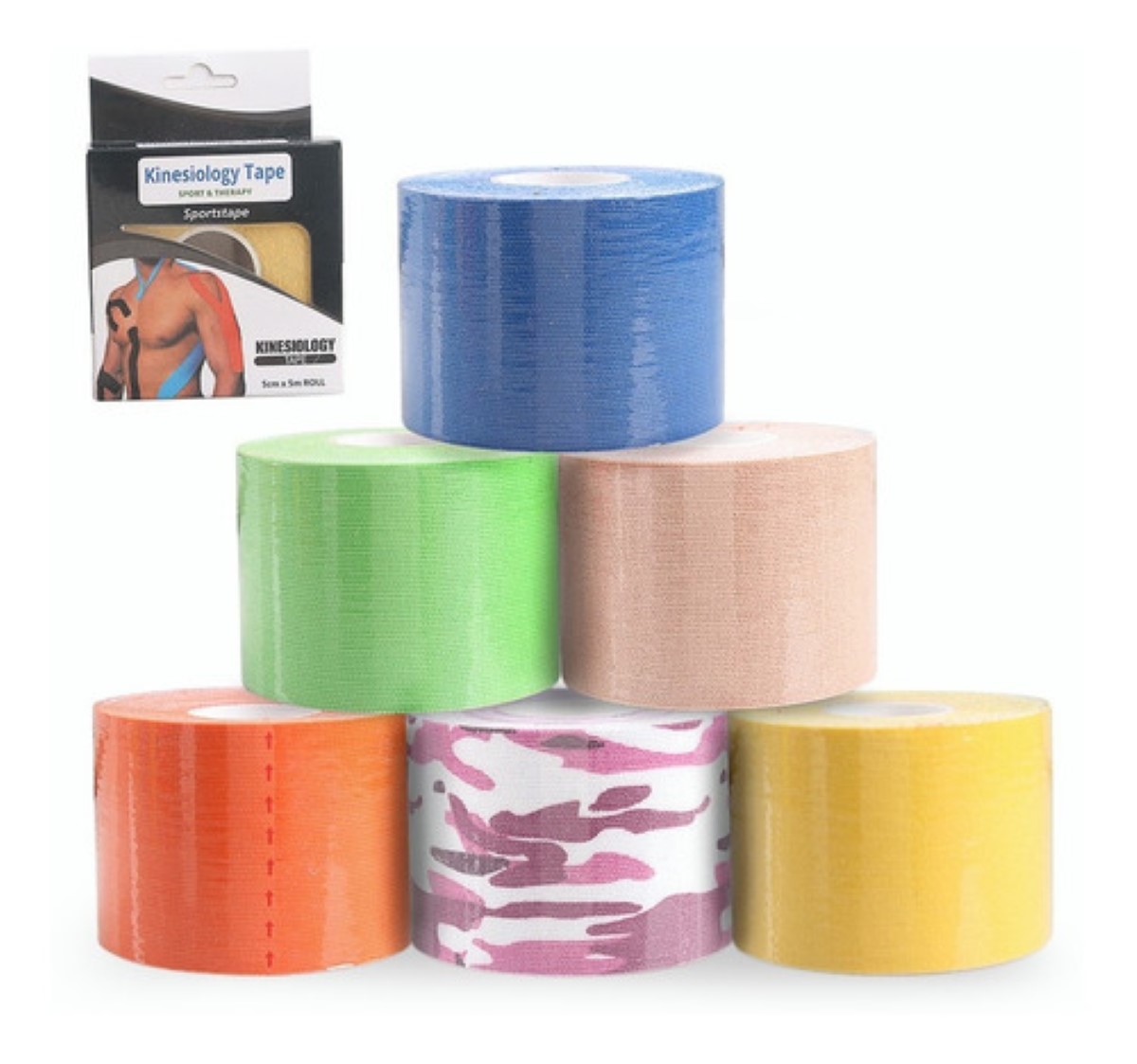 Cinta Tape Kinesiológicas Vendaje Neuromuscular Tape 5 m x 5 cm Combinación Híbrida De Color 2